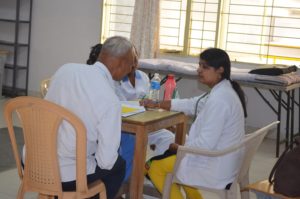 Medical professionals supporting Medical camp