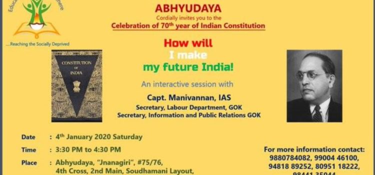 70th Constitution Day Celebration with Capt. Manivannan, IAS at Abhyudaya