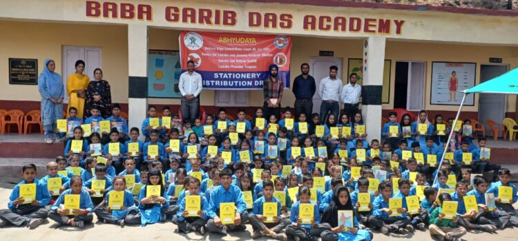 Abhyudaya conducted Stationery Distribution Drive in J&K, Leh-Ladakh regions on 28th May 2022